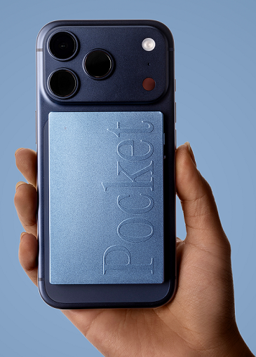 Pocket AI recorder attached to the back of a smartphone